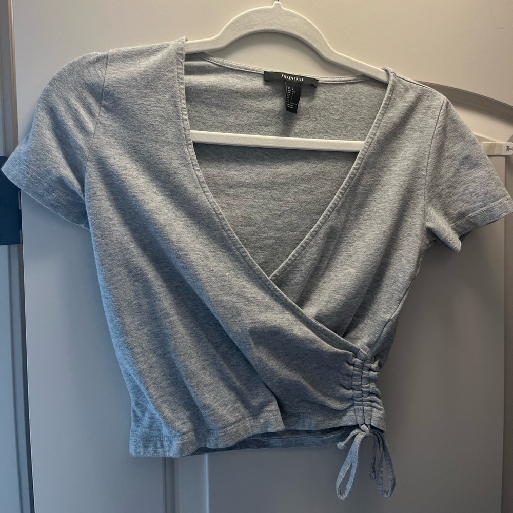 Forever 21 - Crossover gray going-out top size small
